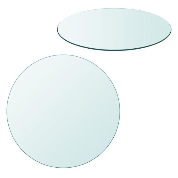 Dining Coffee Table Top Tempered Glass Round 900 mm Thickness: 10 mm Transparent