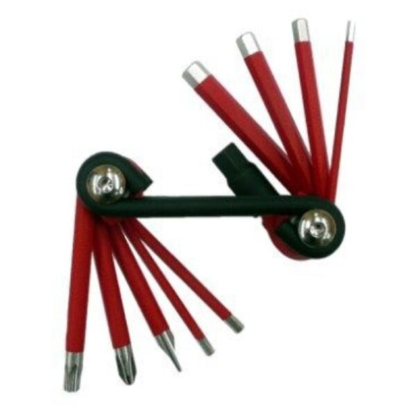 Multi-tool 10 function BLK/RED 2/2.5/3/4/5/6/8/-/+/T25 Road MTB Hybrid TRI