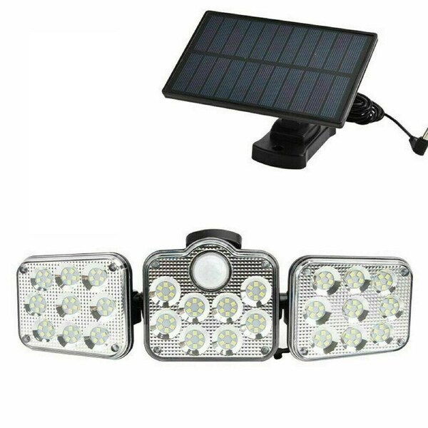 Ozoffer 3 Head Solar Motion Sensor Light Outdoor Garden Wall Security Flood Lamp 138 LED SEPARATE