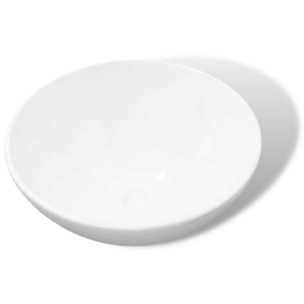 Ceramic Bathroom Basin Above Counter Hand Wash Vanity Round Sink White Gloss