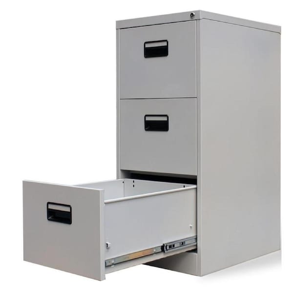 3 Drawer Filing Cabinet Home Office Documents Safe Steel File Storage Organiser