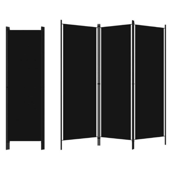 Room Divider Black Freestanding Dressing Privacy Screen Partition 3-Panel Fabric