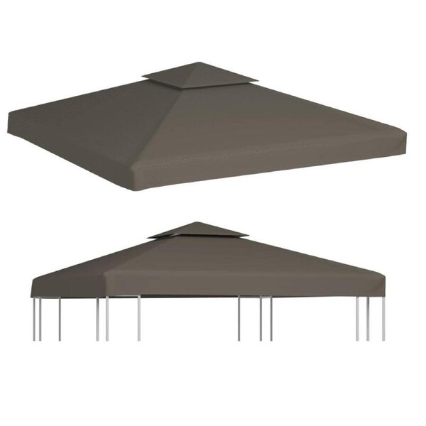 3m Replacement Gazebo Canopy 2-Tier Top Cover Waterproof Roof Sun Rain Shelter