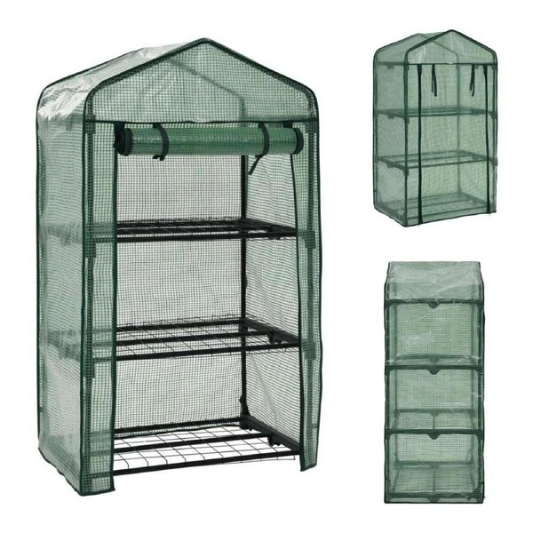 Mini Greenhouse 3 Tier Plant Flower Grow House Rust Resistant Steel Frame Shed