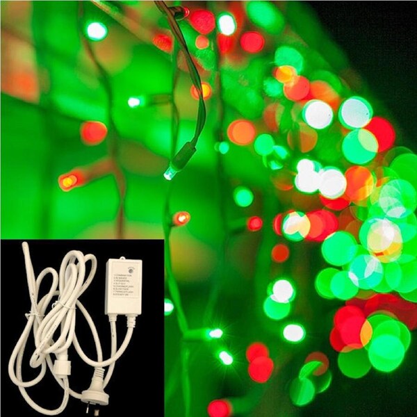 Icicle Lights GREEN/RED 4.8m