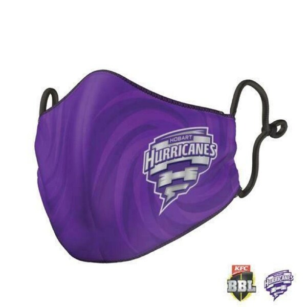 BBL Face Mask - Hobart Hurricanes - Reversible - Washable - Adult Large