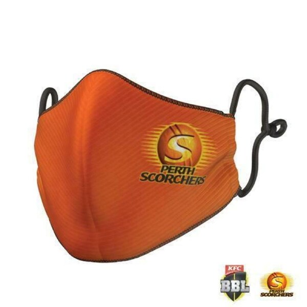 BBL Face Mask - Perth Scorchers - Reversible - Washable - Adult Large
