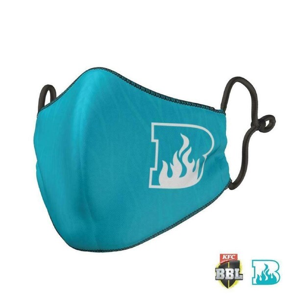BBL Face Mask - Brisbane Heat - Reversible - Washable - Adult Large