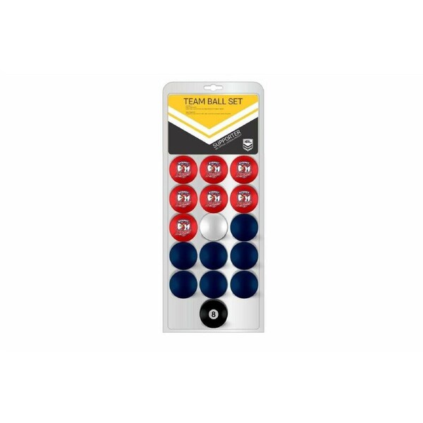NRL Pool Snooker Billiards 16 Ball Full Set - Team Vs Colour - Sydney Roosters