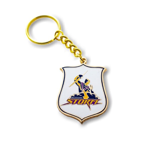 NRL Heritage Metal Key Ring - Melbourne Storm - Logo Keyring - Rugby League