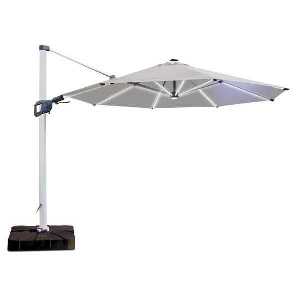 Coolaroo Brighton 3.5m Round LED Cantilever Umbrella - Steel