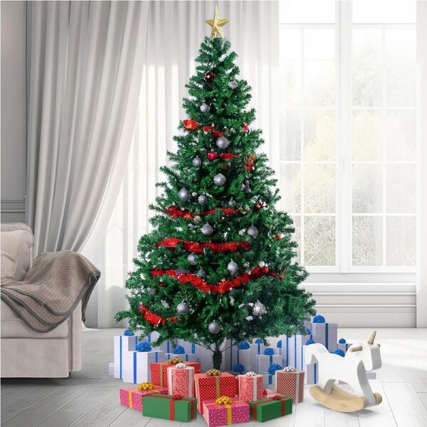 Christabelle Green Artificial Christmas Tree Xmas Decorations 2.4m - 1500 Tips