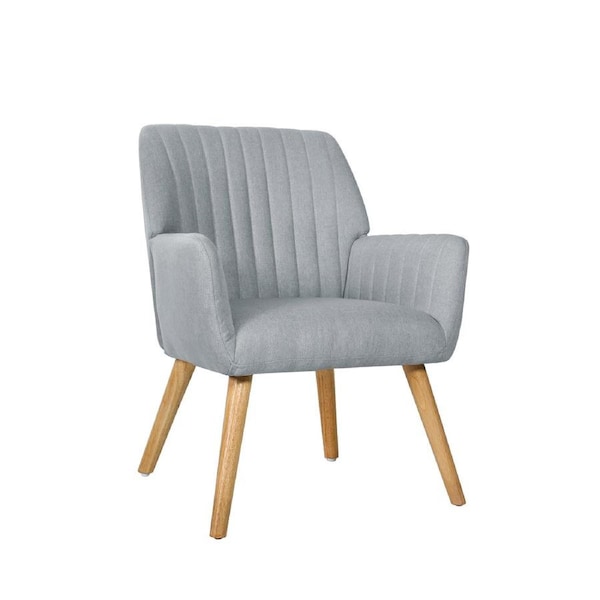 Oikiture Armchair Lounge Sofa Chair Fabric Accent Chairs Armchairs Couches Grey