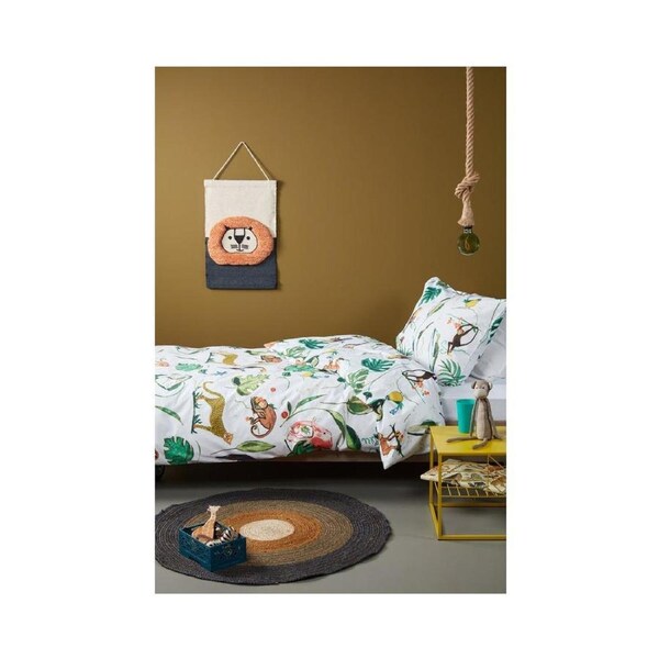 Single Crazy Jungle Multi Cotton Quilt Cover Set by Bedding House