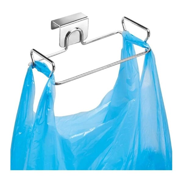 iDesign 18.5cm Classico Over Cabinet Rubbish/Garbage Bag Holder Home Silver