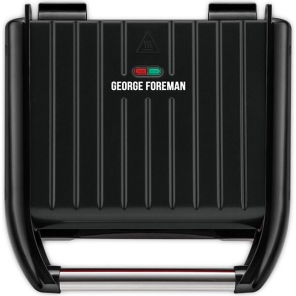 George Foreman 33cm Family Electric Steel Grill Press Non Stick Food Cooking