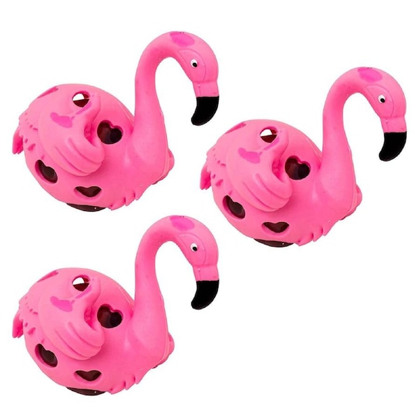 3x Fumfings Novelty Soft Squeezy Pink Flamingo 10cm Hand Toys 3y+ Kids/Children
