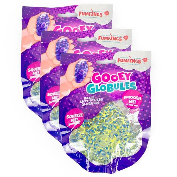 3x Fumfings Novelty 6cm Gooey Globules Stress Relief Sensory Toys 3y+ Kids Asst
