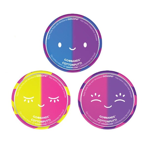 3x Goobands Fluffiputti Toocolour 7cm Slime Stretch Stress Relief Toys 3y+ Asst