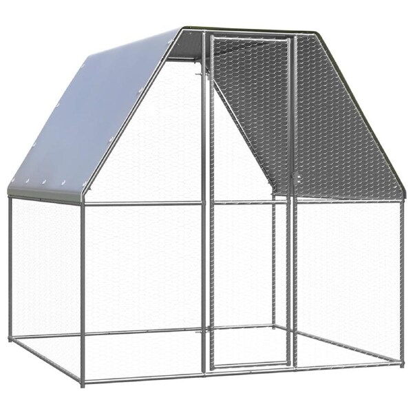 Outdoor Chicken Cage 2x2x2 m Galvanised Steel vidaXL