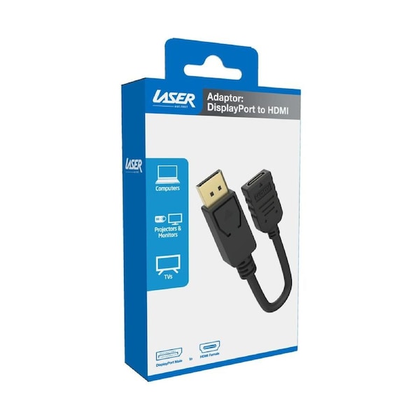 Laser DisplayPort to HDMI Adapter 1080p Full HD Converter for PC Monitor TV