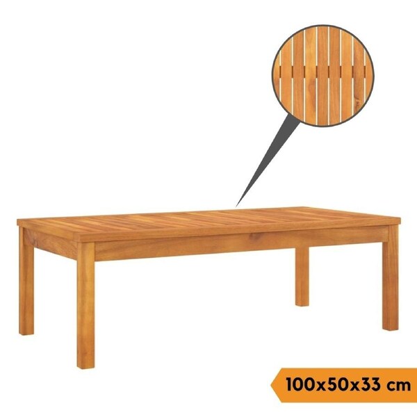 Patio Coffee Table Solid Acacia Wood High Quality Outdoor Garden Furniture 100cm