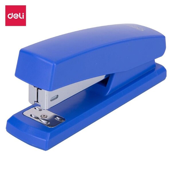 DELI Half Strip Stapler Set with 640 Staples Office School Stationary Desktop Stapler Blue