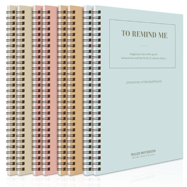 DELI B5 Spiral Notebook 60 Pages Office School Exercise Book 8 PCS Pack with 4 colors