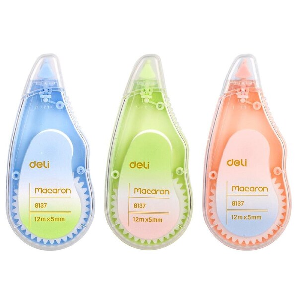 DELI Office School Stationary 8m CorrectionTape White Out Stationary Corrector 3 PCS Pack