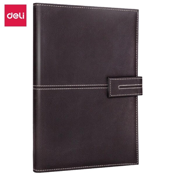 DELI Large Premium Leather Notebook Personal Planner Organizer Diary Journal Business Travel Notepad Office Stationery Fashion Leather Cover Business Notebook