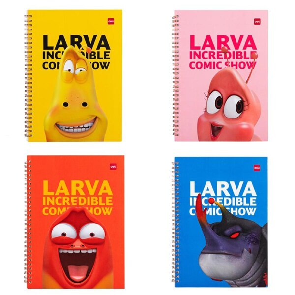 DELI B5 School Spiral Notebook 60 Pages Kids School Exercise Book 4 PCS Pack With 4 Patterns