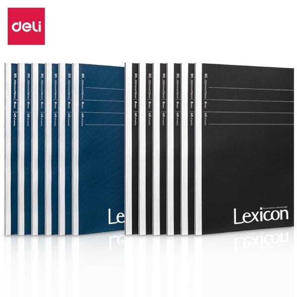 DELI Office Soft Cover Notebook B5 40 sheets 12 PCS Pack With Black/Blue 2 colors