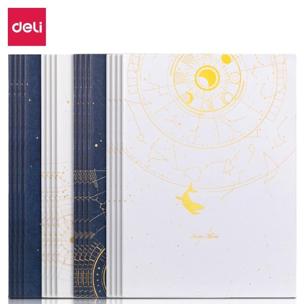 DELI B5 School Soft Cover Notebook 60 Pages Kids School Exercise Book 12 PCS Pack With 4 Patterns