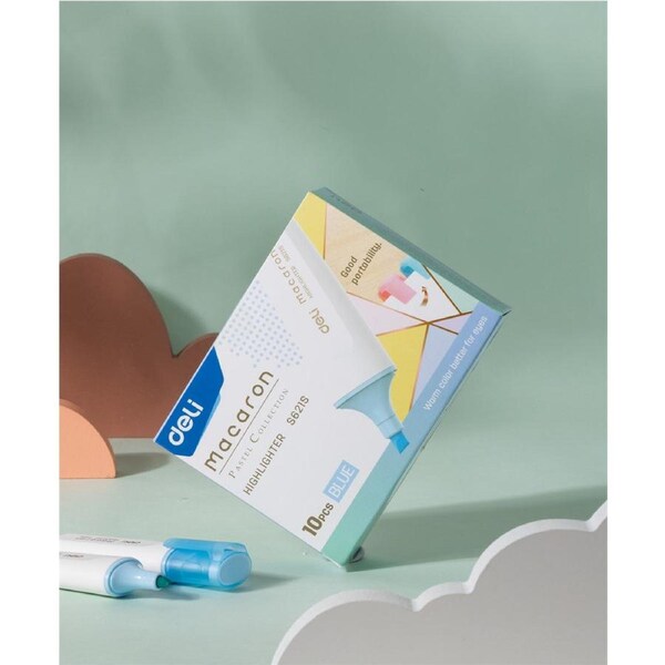 DELI Bright Color Highlighter Pen Kids Graffiti Marker Pen Office School Stationery Supplies 10 PCS Pack Blue