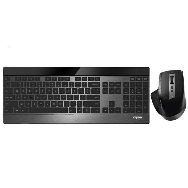 RAPOO 9900M Multi-mode Wireless Ultra-slim Keyboard & Mouse - Bluetooth 3.0, 4.0, 2.4G Multi-Mode Switch, Ultra-Slim Keys, Adjustable DPI