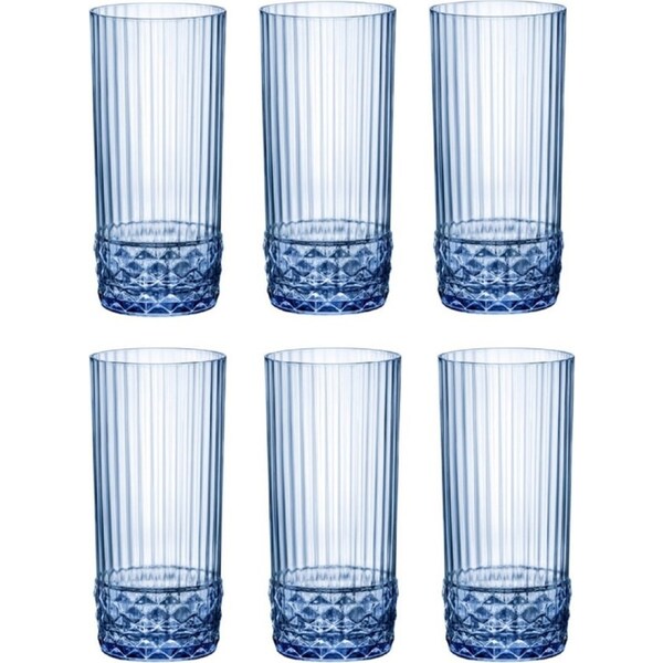 Bormioli Rocco America '20s 490ml Long Drink Glasses Set 6 - Sapphire