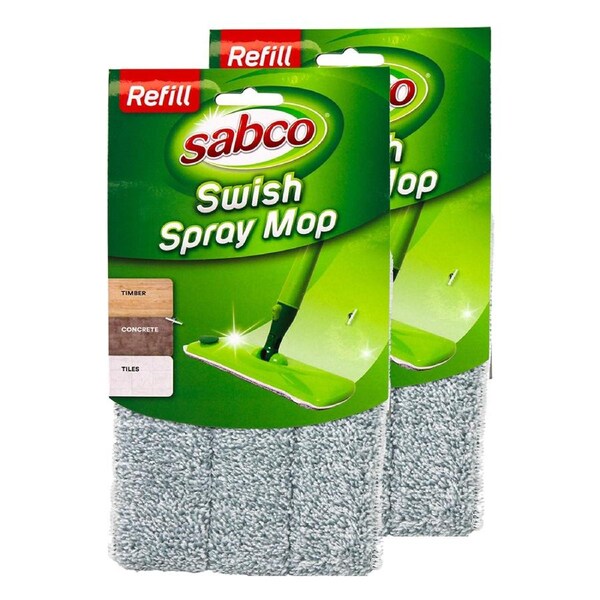 2x Sabco Swish Spray Mop Refill/Replace Microfibre Pad For Swish Mop SAB41222