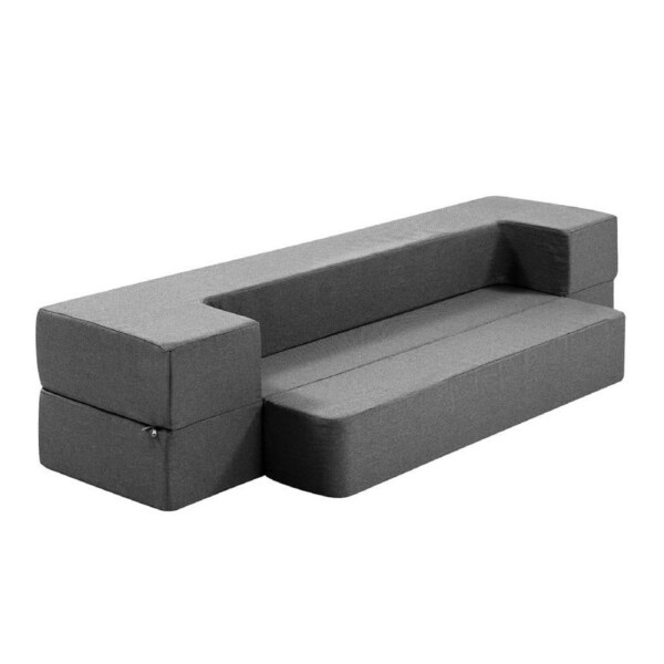 Bedding Portable Sofa Bed Folding Mattress Lounger Chair Ottoman Grey