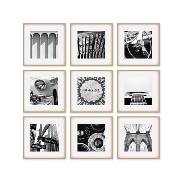 Cooper & Co. Pack Of 9 Square Frame Oak