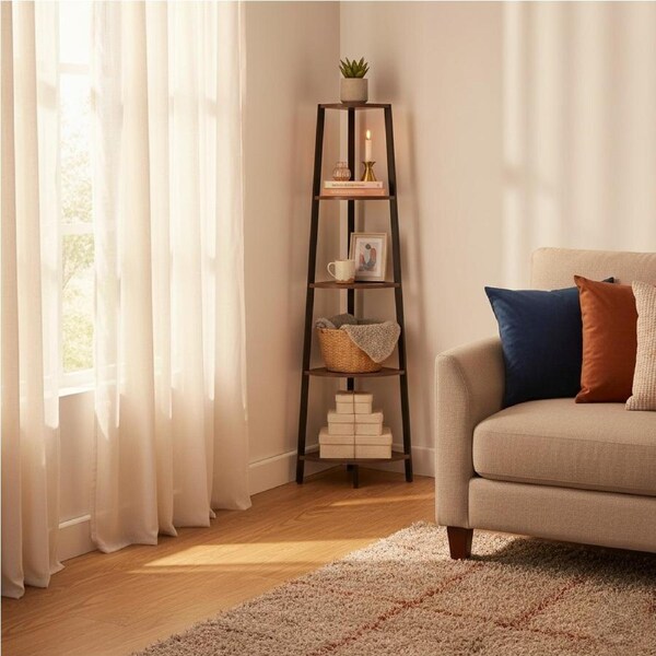 Levede 5-Tier Corner Shelf Ladder Display Industrial