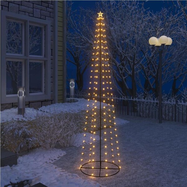 Christmas Cone Tree 136 Warm White LEDs Decoration 70x240 cm vidaXL