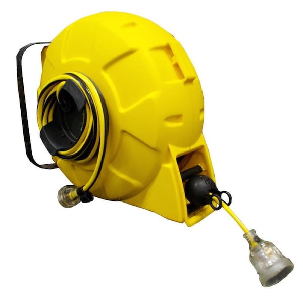 Ultracharge 15m Auto-Retractable/Mountable Extension Reel Lead 10A Cable Yellow