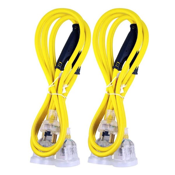 2x Ultracharge 2m Extension Lead Home Cable Cord 10A Twin Socket Power Plug YL