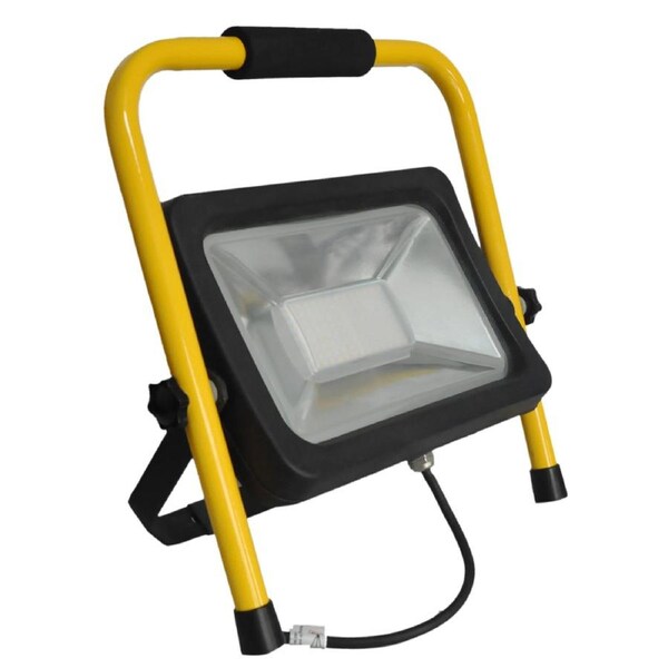 Ultracharge 50W LED Floodlight Cool White Outdoor Flood Light w/ Stand Yellow