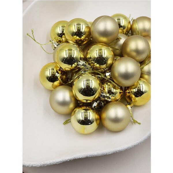 GOLD 40mm Christmas Baubles Gloss Matt 24 pack
