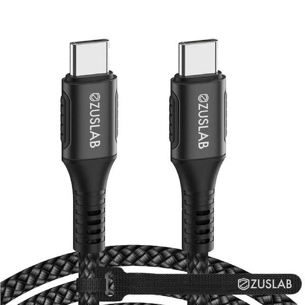 [1M] ZUSLAB 100W USB-C to USB-C Type-C Fast Charging Charger Cord Data Cable - Black