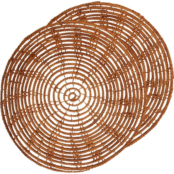 2x 35cm Home Décor Kitchen/Dine Plate Heat Resistant Round Placemat/Pad Bahamas