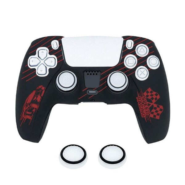Protective Silicone Cover With Thumb Caps For PS5 (Racing Car Red)