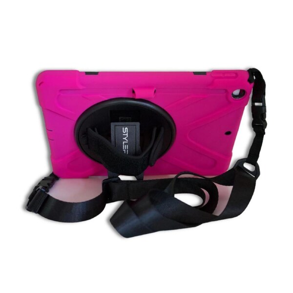 StylePro, iPad 10.2 shockproof case with hand & shoulder strap & stand for iPad 7, 8 & 9 gen, pink