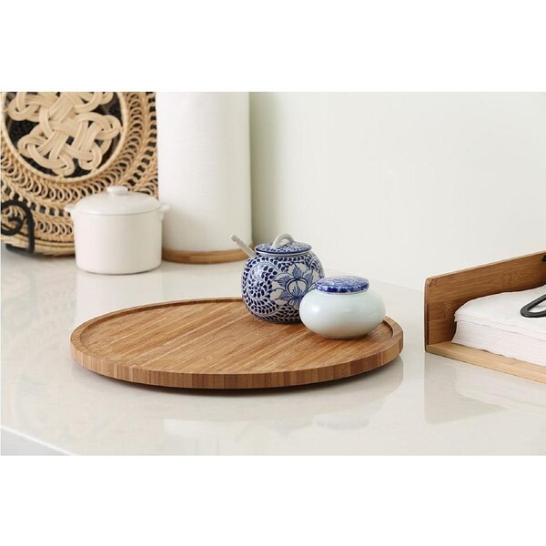 Bamboo Turntable Lazy Susan Tray 35cm